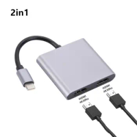 USB C Hub Type-c To Dual HDMI Dock Docking Station 2 in 1/4 in 1 Type-C To Dual HDMI Adapter Screen Expansion HDMI-compatible