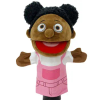 Interactive Cognition Educational African Black Skin Hand Toy Finger Dolls Finger Puppets Plush Hand Puppet Hand Puppet