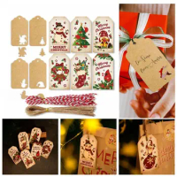 New Christmas Kraft Paper Hollow Hanging Tag Christmas Gift Bag Gift Packaging Decoration Message Card Blessing Card Hanging Tag