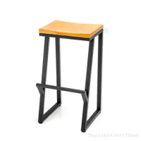 Iron bar chair solid wood coffee chair bar chair bar stool modern chair simple high stool stool creative chair foot