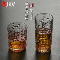 JKV日式手工彩色玻璃杯耐熱水杯子家用咖啡杯泡茶杯啤酒杯果汁杯