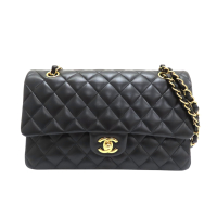 CHANEL 香奈兒 黑色羊皮 COCO 25 鍊帶肩背包 A01112 【二手名牌BRAND OFF】