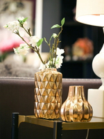 收獲小屋金色花瓶花藝客廳插花瓶裝飾創意鮮花瓶陶瓷仿真花器擺件