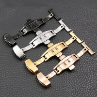 Watch accessories double press butterfly buckle metal buckle strap stainless steel buckle for Tissot beauty Seiko watch buckle