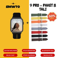 SMWTC SMARTWATCH PRO 9 GS SERIES 9 IOS ANDROID DAPAT 8 Tali WARNA MACARON BLACK