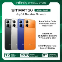 Infinix Smart 20 4/64GB - Up to 8GB Extended RAM - Mediatek Helio G81 - 6.78” - 8MP - 5200 mAh - IP6