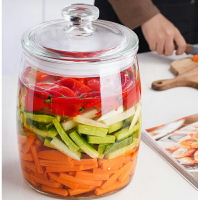 四川泡菜壇子玻璃加厚腌酸菜密封罐家用小號透明咸菜缸泡辣椒罐子
