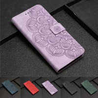 2022 Matte Wallet Leather Case For Xiaomi 11 Lite 5G NE Xiomi Mi11 T 11Lite 12 Lite 11T Pro 11i Mandala Sun Flower Phone Cover C