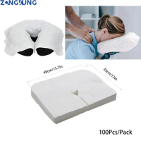 100/200Pcs Disposable Face Cradle Covers Spa Massage Table Sheet Headrest Pads Pillow Hole Cover for Massage Table Massage Chair