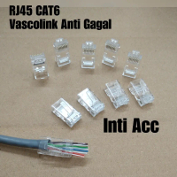 Vascolink Konektor RJ45 CAT6 Anti Gagal RJ 45 Tembus CAT6