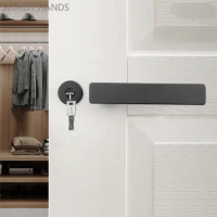 Modern Silent Magnetic Suction Door Lock Household Zinc Alloy Security Door Locks Bedroom Bathroom Wooden Door Handle Lockset