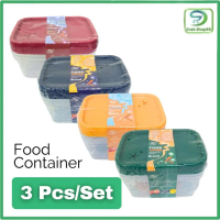 3 Pcs/Set Crisper Box Food Container / Bekas Makanan / Food Tupperware, Food Storage Kitchenware Mic