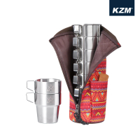 【KAZMI】KZM 不鏽鋼雙層馬克杯6入組(咖啡杯/啤酒杯/茶杯//露營杯/水杯)