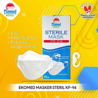 EKOMED Masker KF94 Steril Hijab Headloop Premium Isi 10 pcs ED 09.2026 - Ekomed KF 94 (1 Box) Ekomed