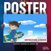 Poster Detective Conan Shinichi Kudo & Conan Edogawa Hiasan Dinding Kamar Mewah Dekorasi Dinding Sen