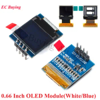 0.66 inch OLED LCD Dispaly Module 64X48 0.66" LED Screen White Blue IIC I2C SPI Interface SSD1306 Driver for Arduino AVR STM32
