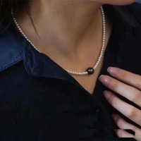 Kalung Mutiara Air Laut Hitam Kombinasi Mutiara Air Tawar | Mutiara Laut Lombok Asli Bersertifikat |