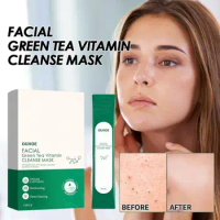 4g*12pcs/box Green Tea Vitamin Facial Cleaning Detox Acne Mask Deep Face Blackheads Remove Pores Masks Cleansing Moisturizi F0A4