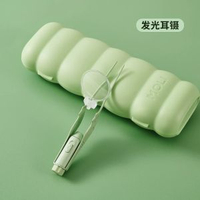 發光挖耳勺兒童硅膠掏耳勺BB專用安全耳屎鑷子成人耳燈掏耳神-【升級款】抹茶綠電子發光耳鑷-贈放大鏡 均碼-款式2