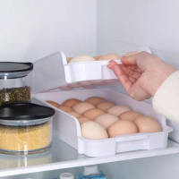 Refrigerator Egg Container Large Capacity &amp; Space Saver Egg Fridge Organizer for Kitchen Fridge Freezer