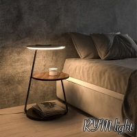 創意臥室Led落地燈110v無線充電客廳置物架茶几燈設計感沙發旁床頭櫃一體