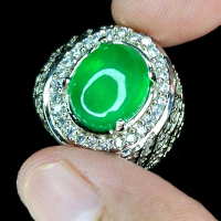 Cincin Batu Permata Natural Giok Burma Type C