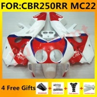 Motorcycle Fairings Kits fit for Cbr250rr 1990 - 1994 NC22 CBR 250 RR MC22 CBR250 RR 1993 Full Bodywork Fairing set red white