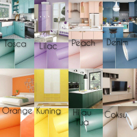 Wallpaper Stiker Polos 10 M Pelapis Dinding Meja Kitchen Set Dapur