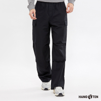 Hang Ten-男裝- 寬版降落傘工裝褲-黑色