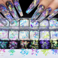 5 Styles Irregular Fragments Cellophane Nail Art Glitter Flakes 3D Colourful Sequins Epoxy Resin Candle Manicure Decoration