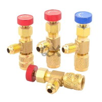 คอนโทรลวาล์วน้ำยาแอร์ (ป้องกันน้ำยากระเด็น) R22)/R32,R410a(แดง,ฟ้า)KZF-1