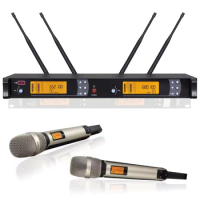 Original YAMAH 2 SKM9000 UHF Wireless Karaoke Stage Microphone System 2 Champagne Handheld SKM9000 H