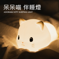PAPA CAT 呆呆喵 貓咪伴睡燈 矽膠小夜燈/觸控燈/造型燈 USB充電 禮物