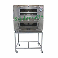 Oven Gas LPG Stainless Steel 2 pintu : 75cm bonus baki oven