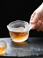 磨砂加厚側把玻璃公道杯耐熱茶漏茶濾套裝茶海過濾分茶器茶具配件