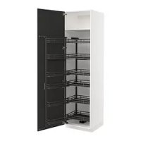 kabinet tinggi dengan laci tarik, putih/Nickebo matt antrasit, 60x60x220 cm