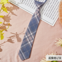 jk小領帶兒童藍紫女夏學院風格子日系制服風襯衫領結男女學生免打