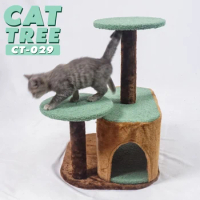 66cm 25.98" Cat Scratching Post Cat Tree Climbing Pets Toy Wooden Cute Flower Sisal Posts Scratcher