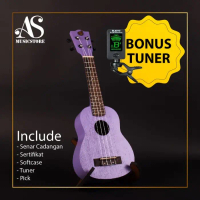 UKULELE SOPRANO MANDALIKA 21\ WARNA UNGU ADA BONUS TUNER - HOPE ONE"