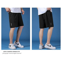 L-8XL大尺碼彈性短褲 口袋拉鍊籃球短褲 冰絲短褲 冰絲褲 抽繩褲子 涼感褲 慢跑短褲 速乾五分褲