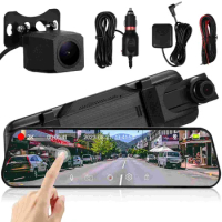 Mirror Dash Cam Car Recorder Camera Car Rearview Mirror Dash Cam Front And Rear Full-screen Streaming Dash Camera For Car