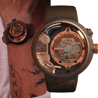 THE ELECTRICIANZ The Copper X 工業風現代藝術機械腕錶-ZZ-D1C 02-CLC