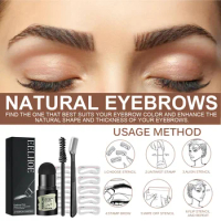 Sdotter New Professional Eye Brow One Step Eyebrow Stamp Shaping Kit Set Gel Stanp Makeup Tattoo Magic With Stencils Brushe Brow