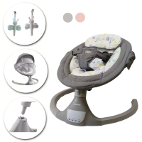 Mibobebe 一鍵安裝LED多功能電動嬰兒搖椅-2色(護脊設計 可坐可躺 觸控面板 藍芽音樂)