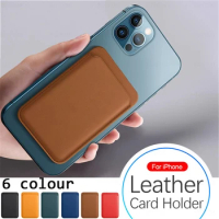 Magnetic Mag Safe Leather Wallet Card ID Holder Stand for Magsafe IPhone 12 Pro Max 12 Mini 12Promax RFID Magnet Pocket Sticker