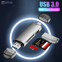 NEW 6 In 1 USB 3.0 Card Reader SD TF Card USB Flash Drive OTG Adapter For PC Type C Micro Mobiles Phone USB Type C Converter