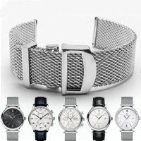 Watch Band for IWC PORTOFINO PORTUGIESER Bracelet Metal Mesh Milanese Stainless Steel Watch Strap 20mm22mm Wristband Accessories