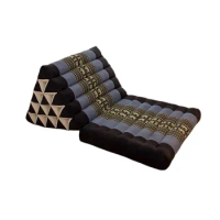 Thai Triangle Cushion Pad Floor Pillow Seating and Meditation with Kapok Filling Comfortable Backrest for TV or Reading Gaming