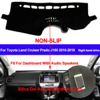 TAIJS Dashboard Cover DashMat Silicone Non-Slip For Toyota Landcruiser Prado J150 Series GX GXL 2013 - 2017 2018 Pad Carpet