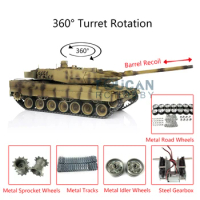 HENG LONG 1/16 TK7.0 Leopard2A6 RC Tank 3889 Metal Wheels Barrel Recoil IR Airsoft Smoke Effect Toys for Boys TH17661-SMT4